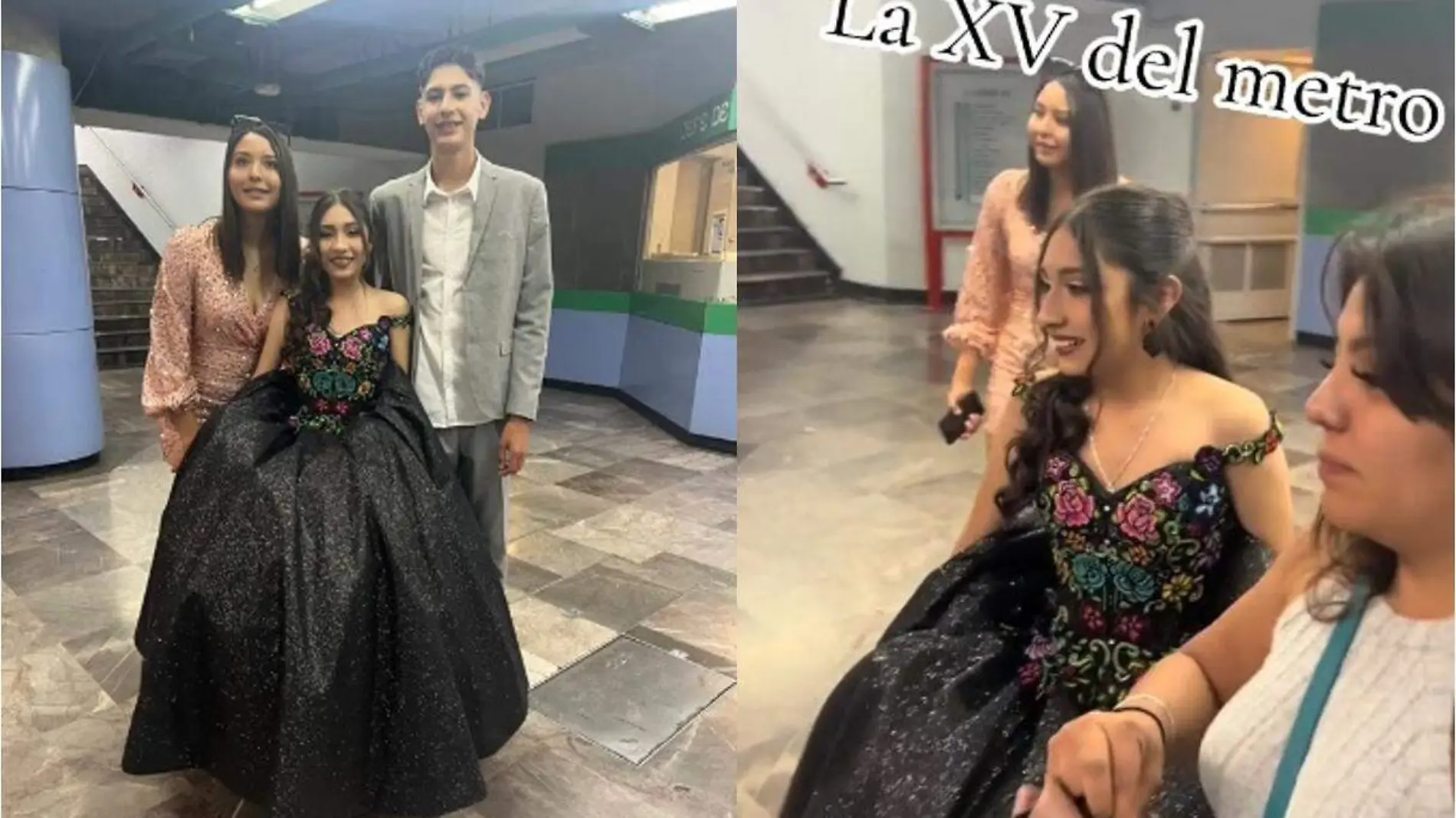 quinceañera en el metro